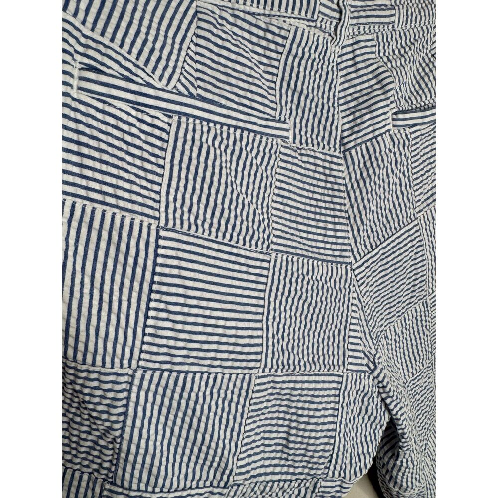 L.L. Bean Women's Blue & White Seersucker Patchwork Shorts Nautical Preppy 10 - Picture 7 of 7